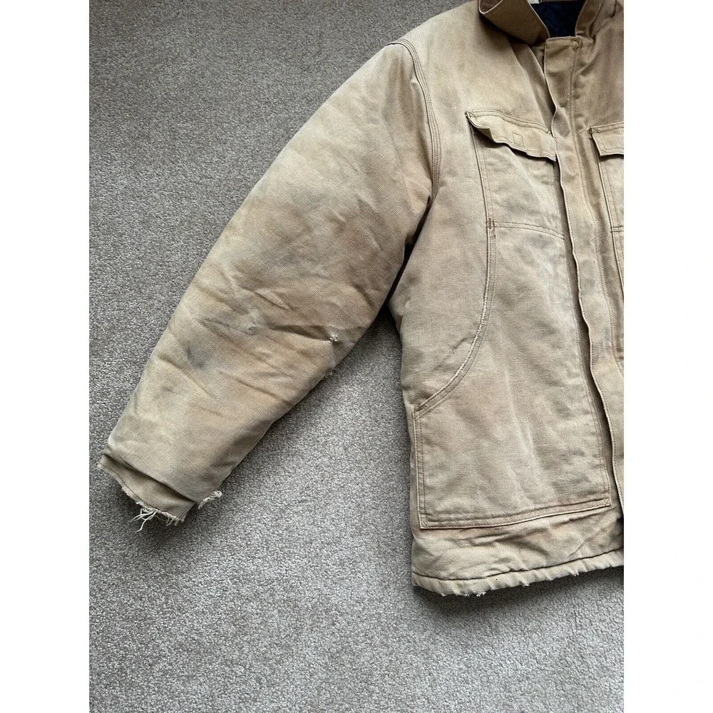 Vtg Carhartt Coat Men's 46 Quilt Lined CQ186 CQ185 Chore Ranch Corduroy Collar - Picture 14 of 16